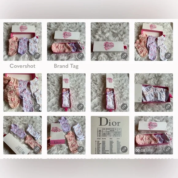 Dior orange, white and Purple woman  Socks Collection - Picture 4 of 8